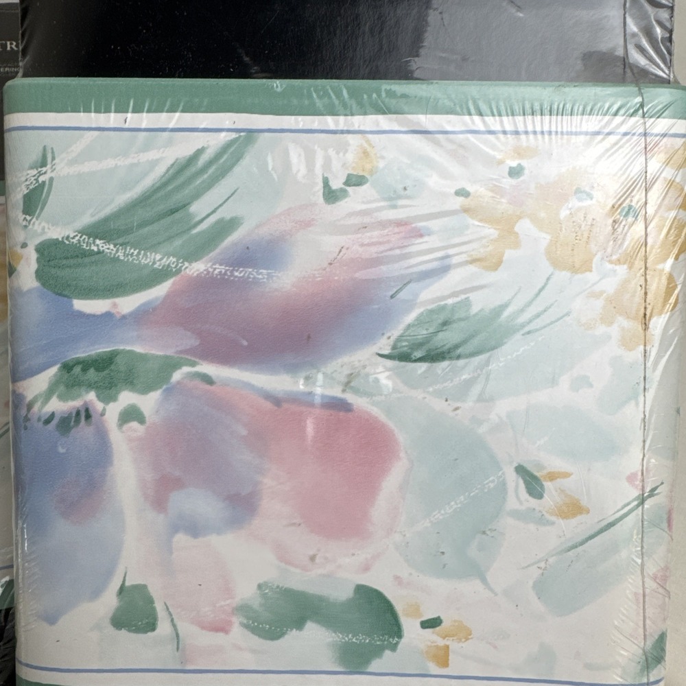 Color Tree Designs Watercolor Floral Wall Border 5 Spools 25yd SILX4970 Pastel - Picture 2 of 8